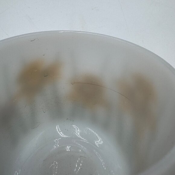 Vintage Federal Milk Glass Mug Daffodil Floral Pattern Coffee Cup White yellow s - Picture 5 of 9